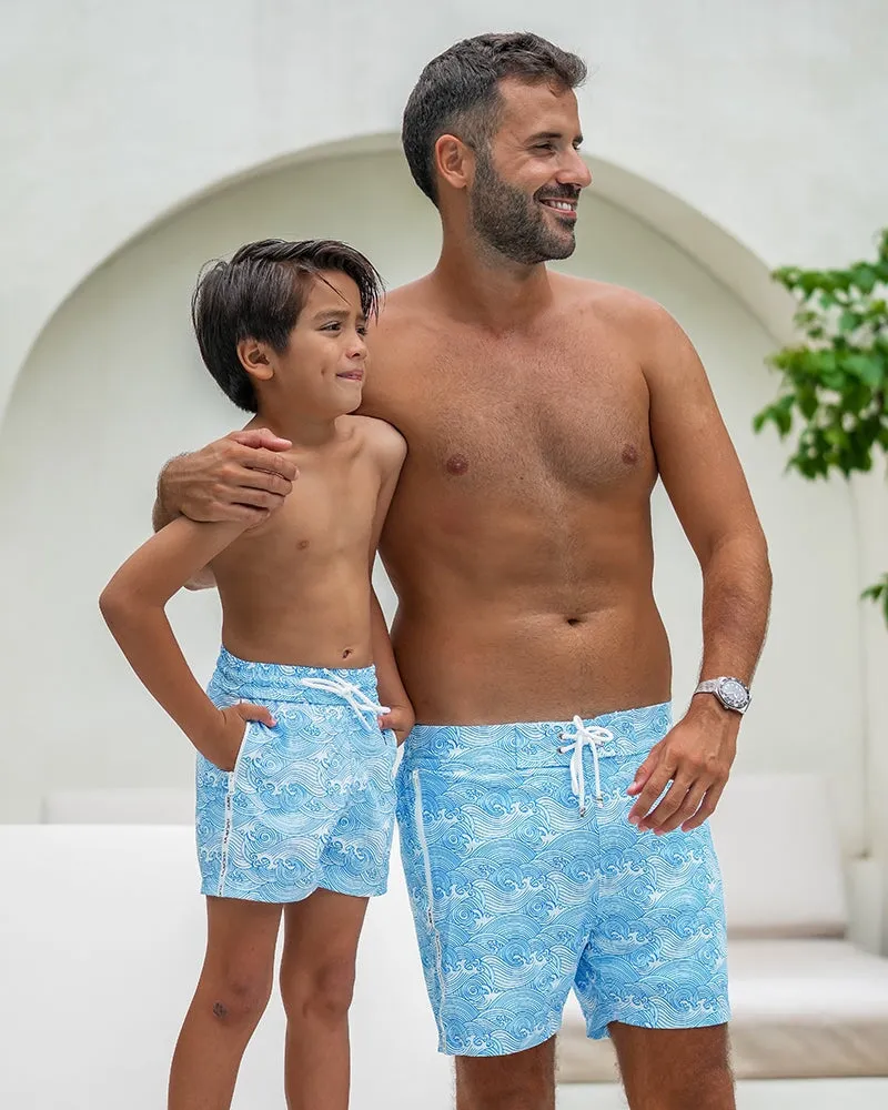 Kids Shorts-Make Waves Blue
