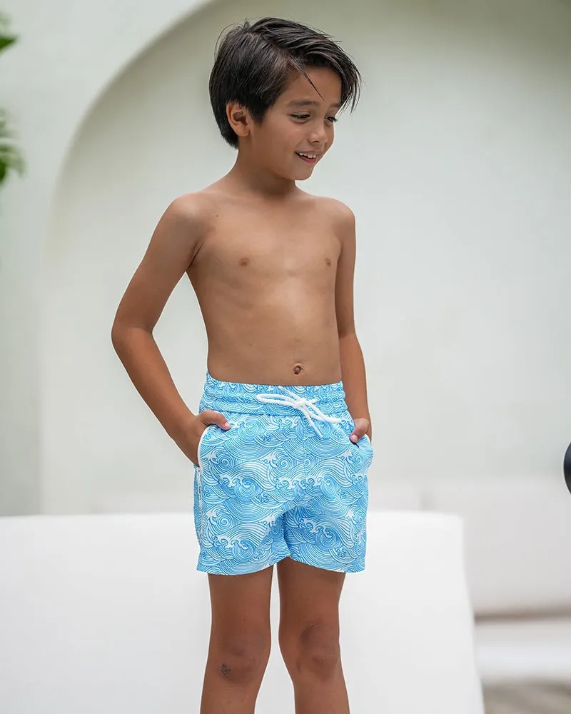 Kids Shorts-Make Waves Blue