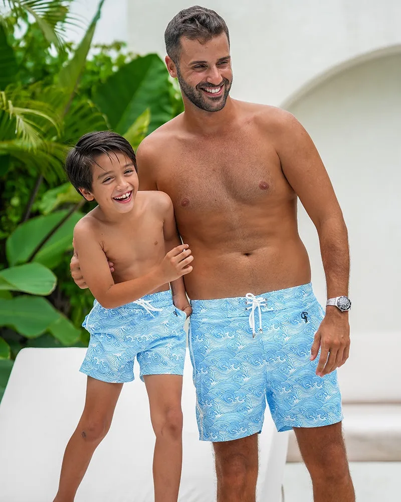 Kids Shorts-Make Waves Blue
