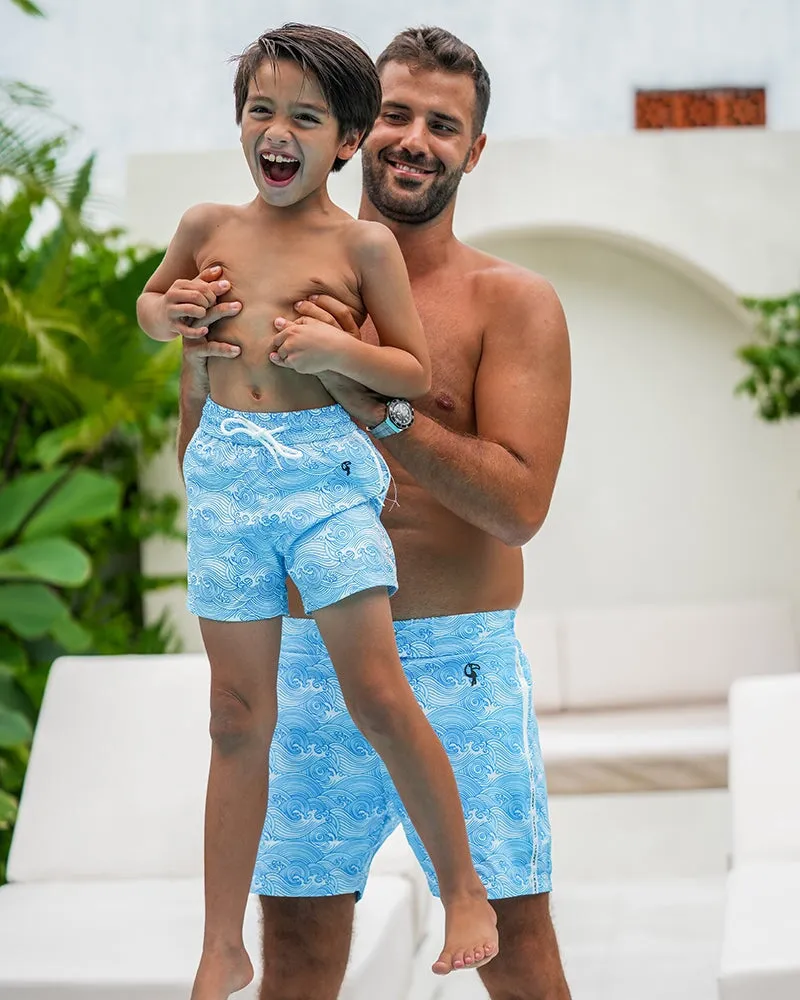 Kids Shorts-Make Waves Blue