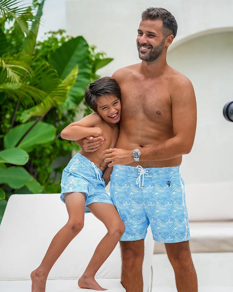 Kids Shorts-Make Waves Blue