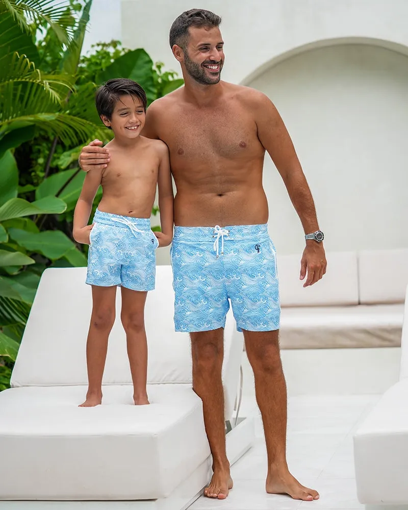 Kids Shorts-Make Waves Blue