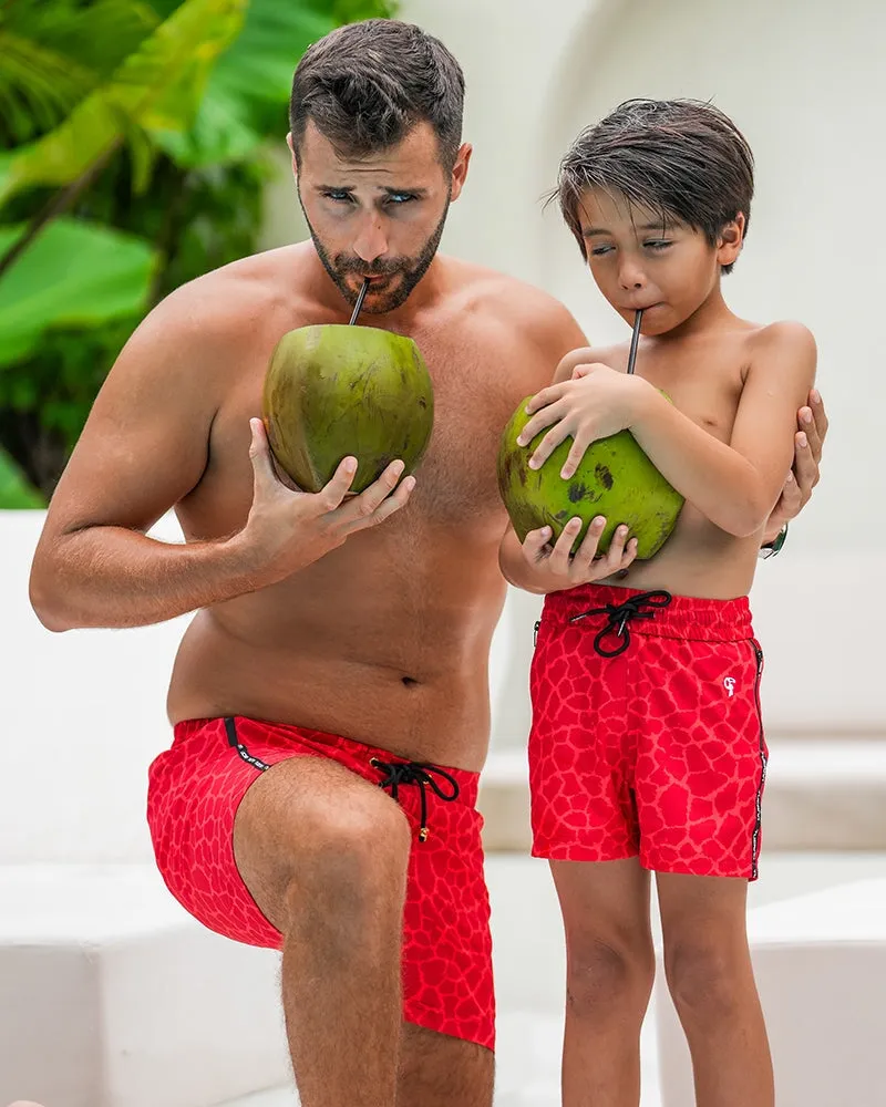 Kids Shorts-Red Mirage