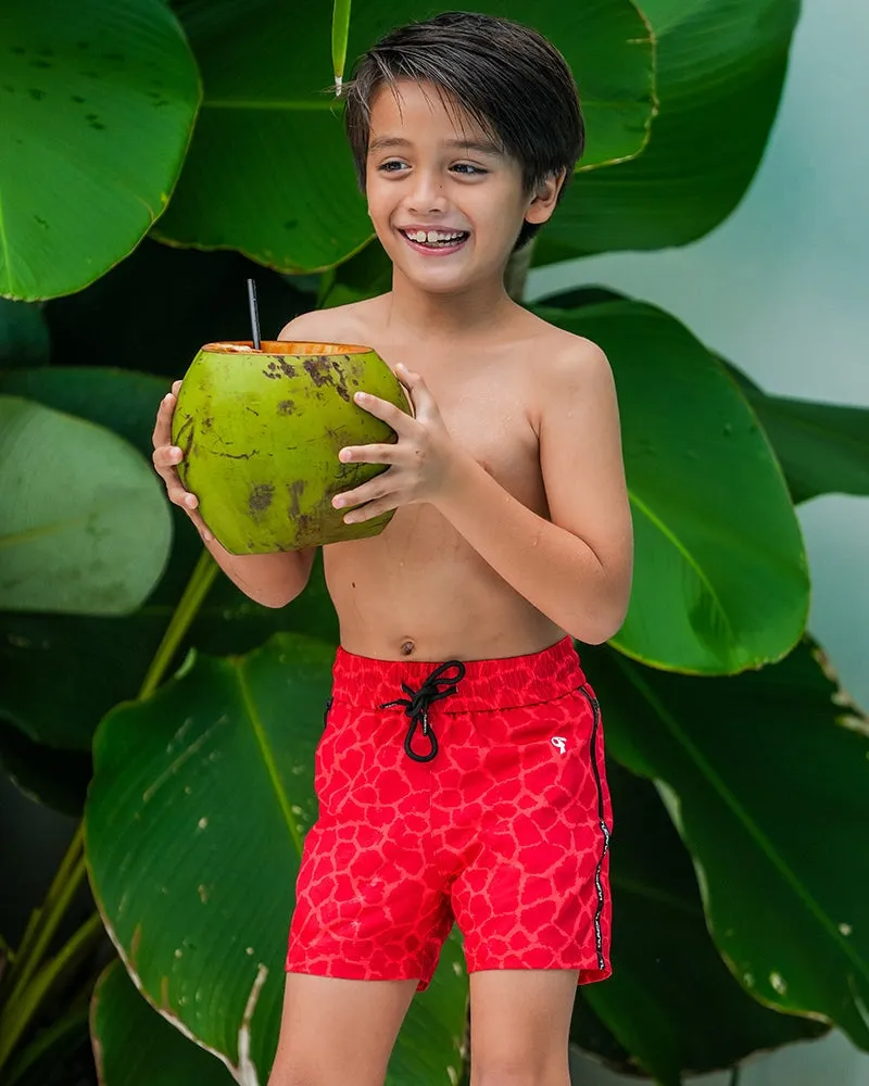 Kids Shorts-Red Mirage