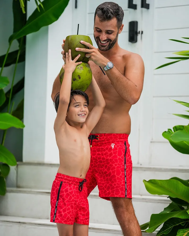 Kids Shorts-Red Mirage
