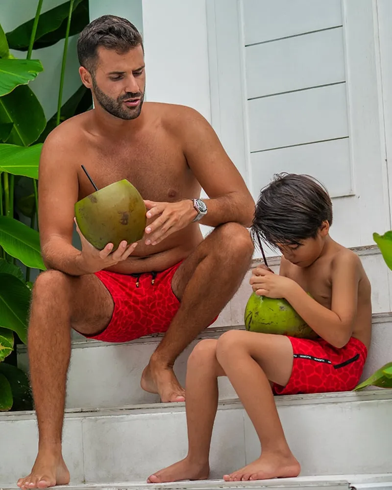 Kids Shorts-Red Mirage
