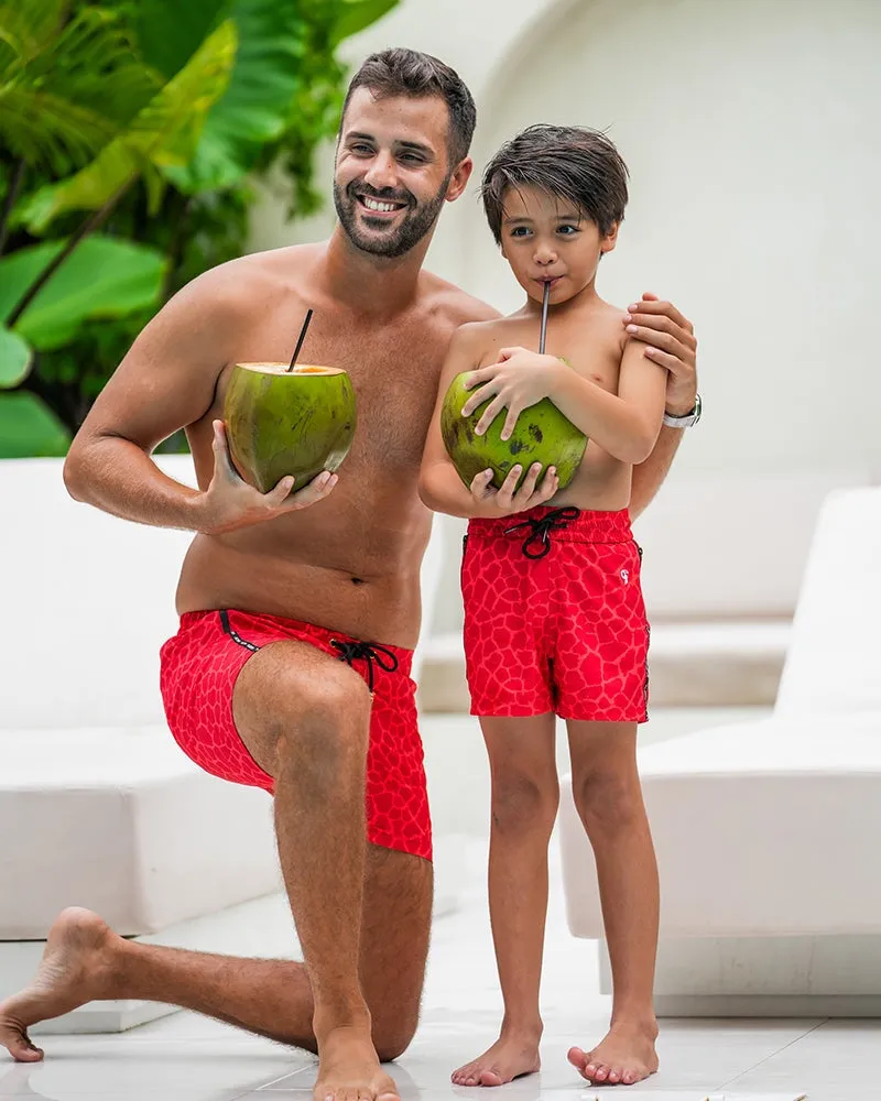 Kids Shorts-Red Mirage