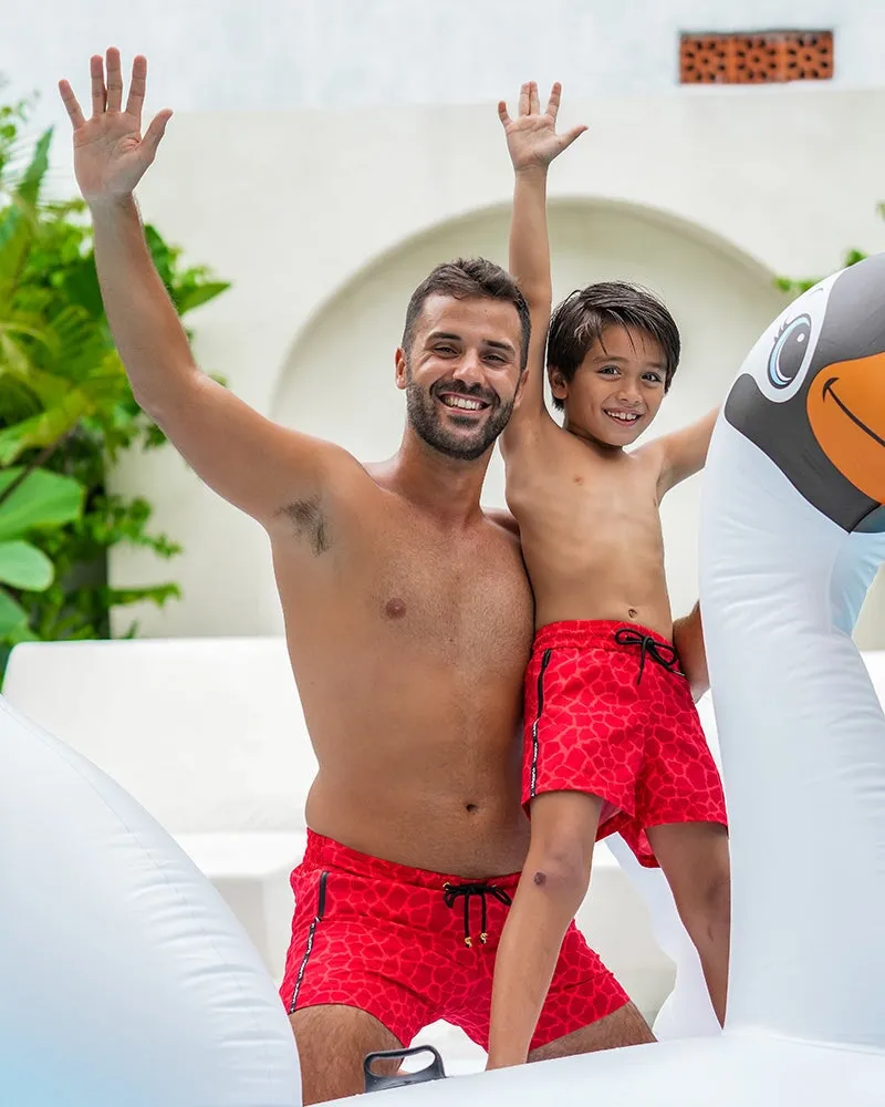 Kids Shorts-Red Mirage