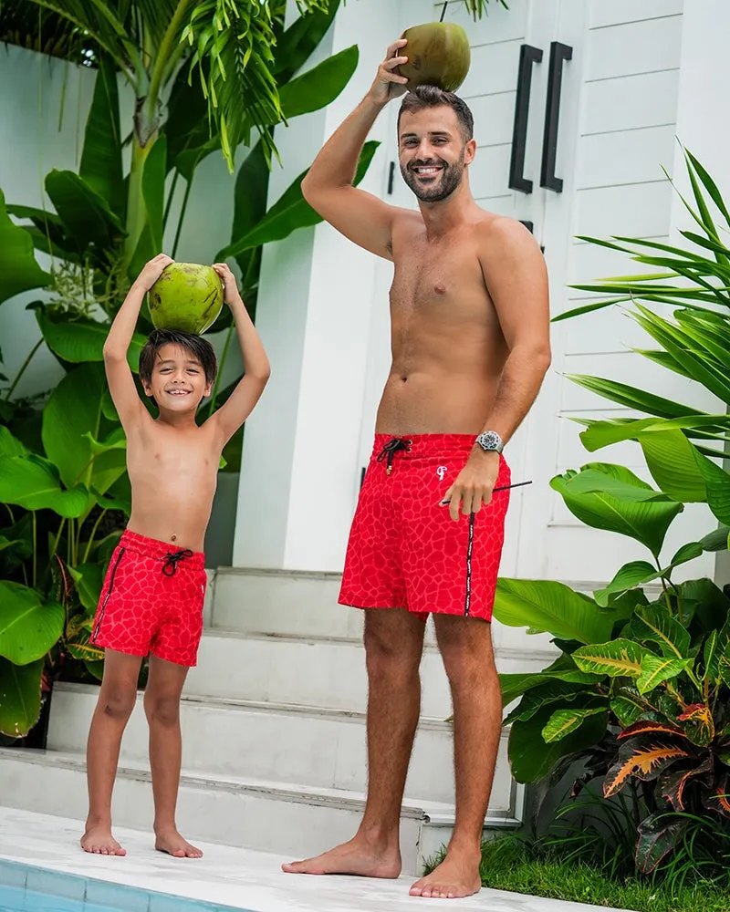 Kids Shorts-Red Mirage