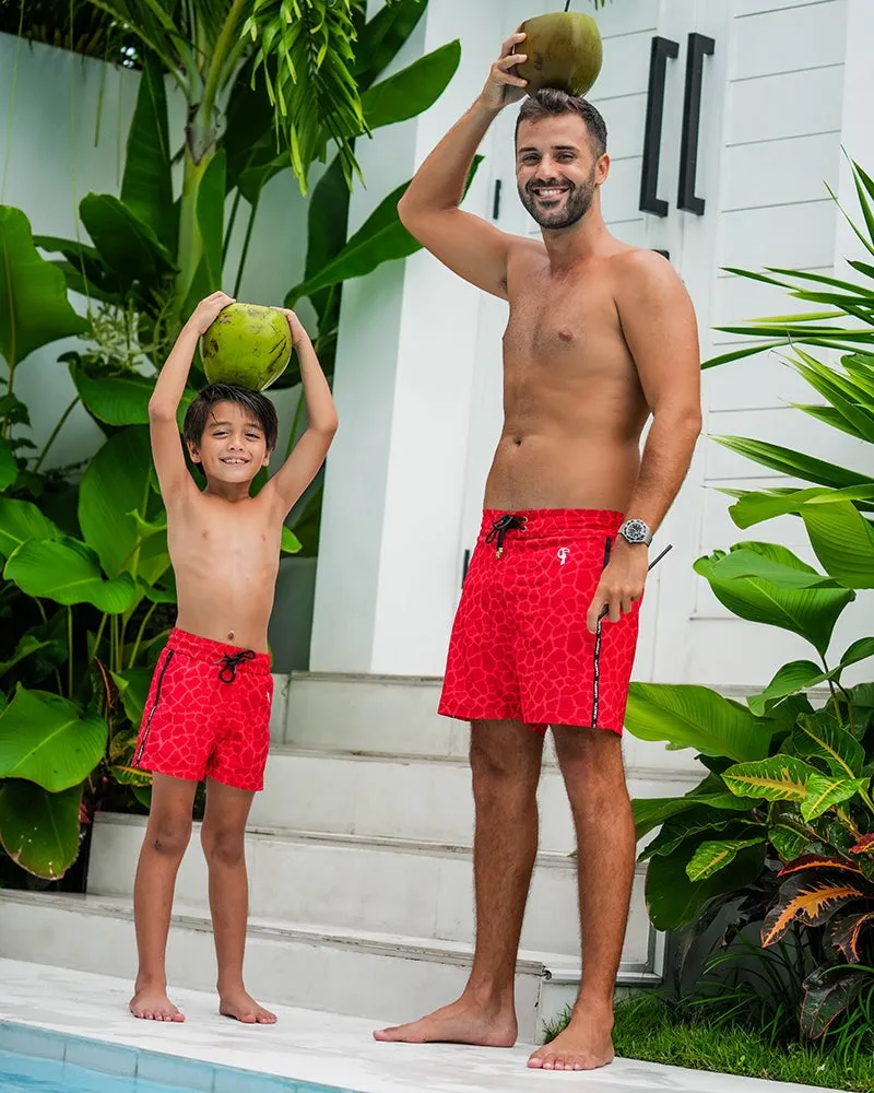 Kids Shorts-Red Mirage