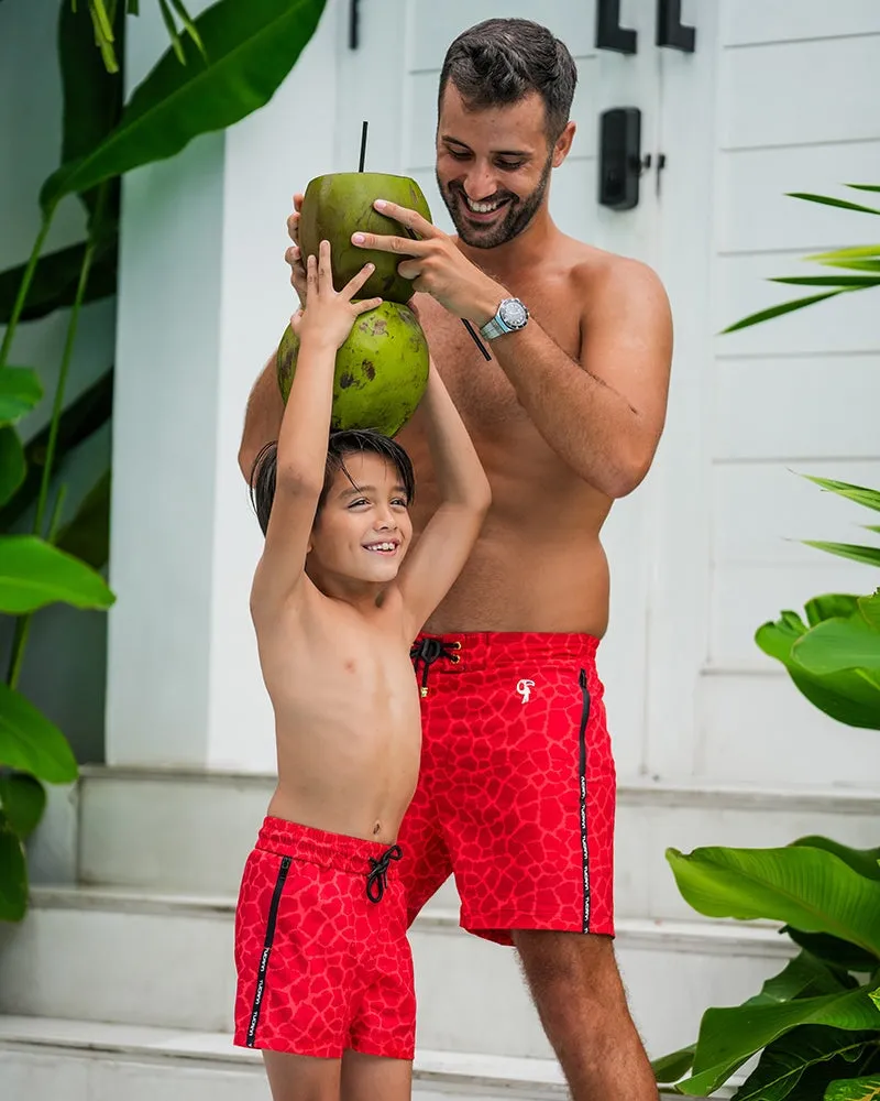 Kids Shorts-Red Mirage