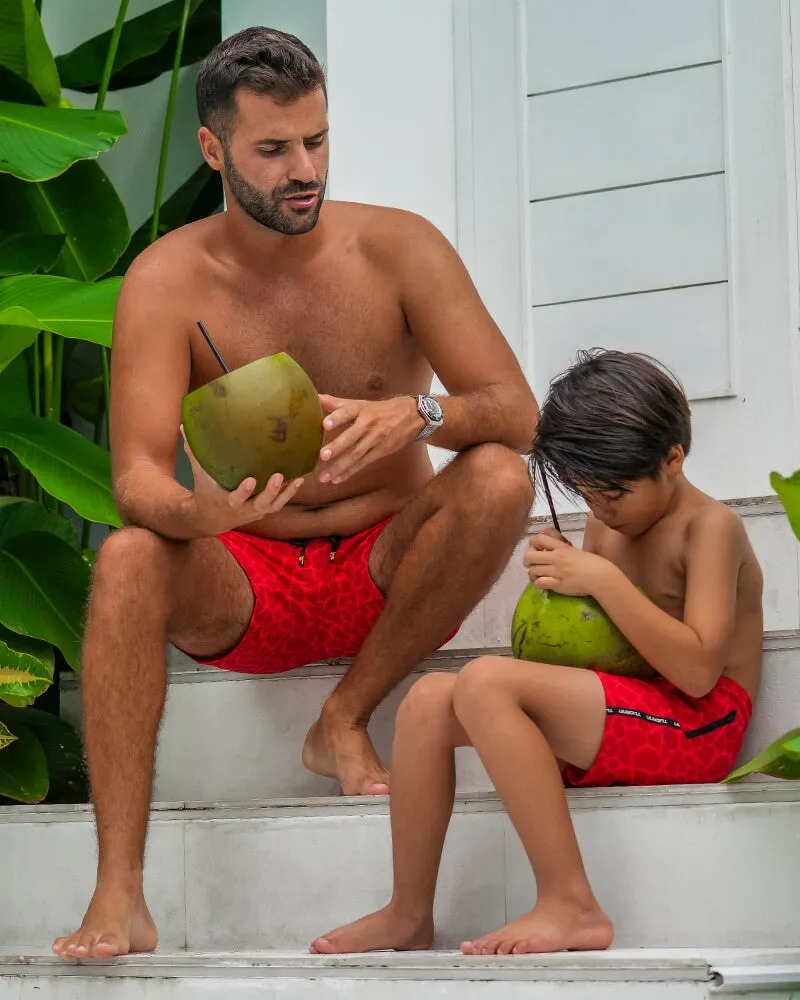 Kids Shorts-Red Mirage
