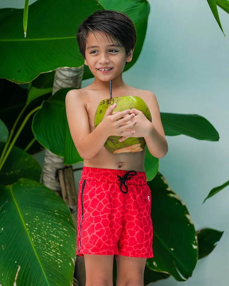 Kids Shorts-Red Mirage