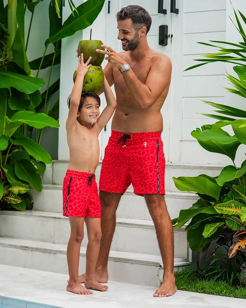 Kids Shorts-Red Mirage