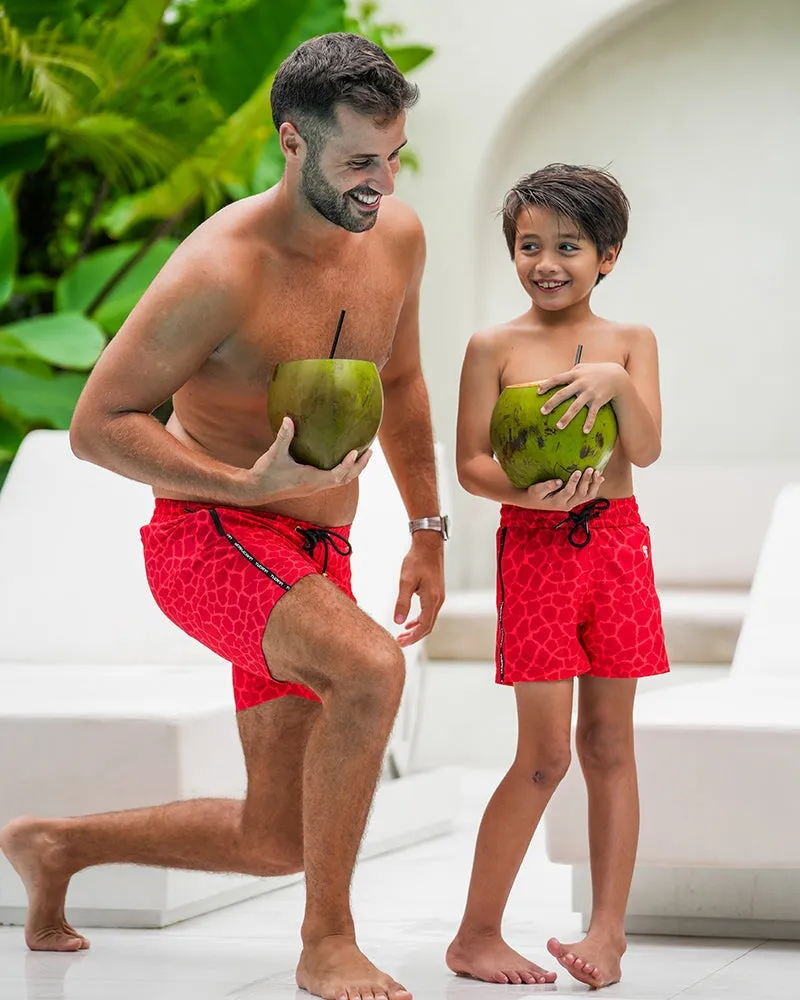 Kids Shorts-Red Mirage