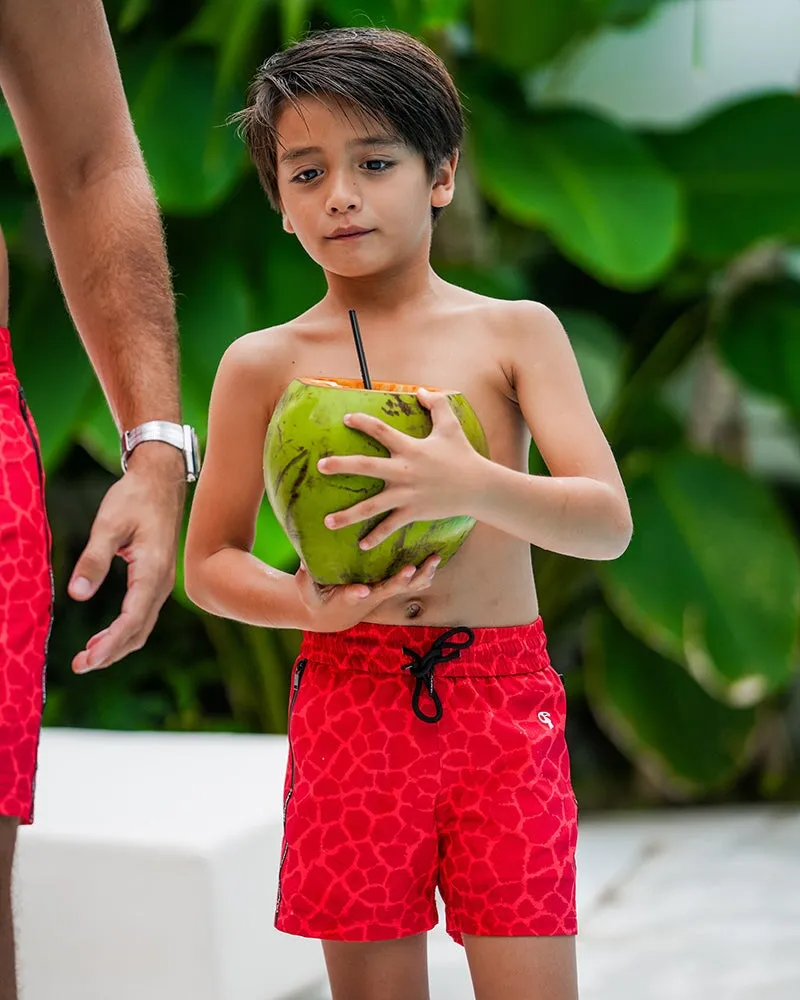 Kids Shorts-Red Mirage