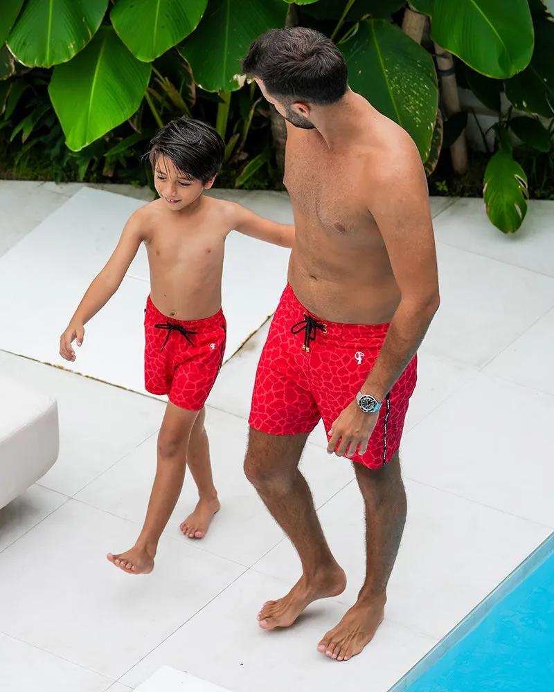 Kids Shorts-Red Mirage