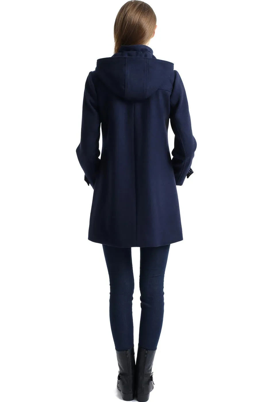 Kimi   Kai Maternity "Paisley" Wool Blend Duffle Toggle Coat
