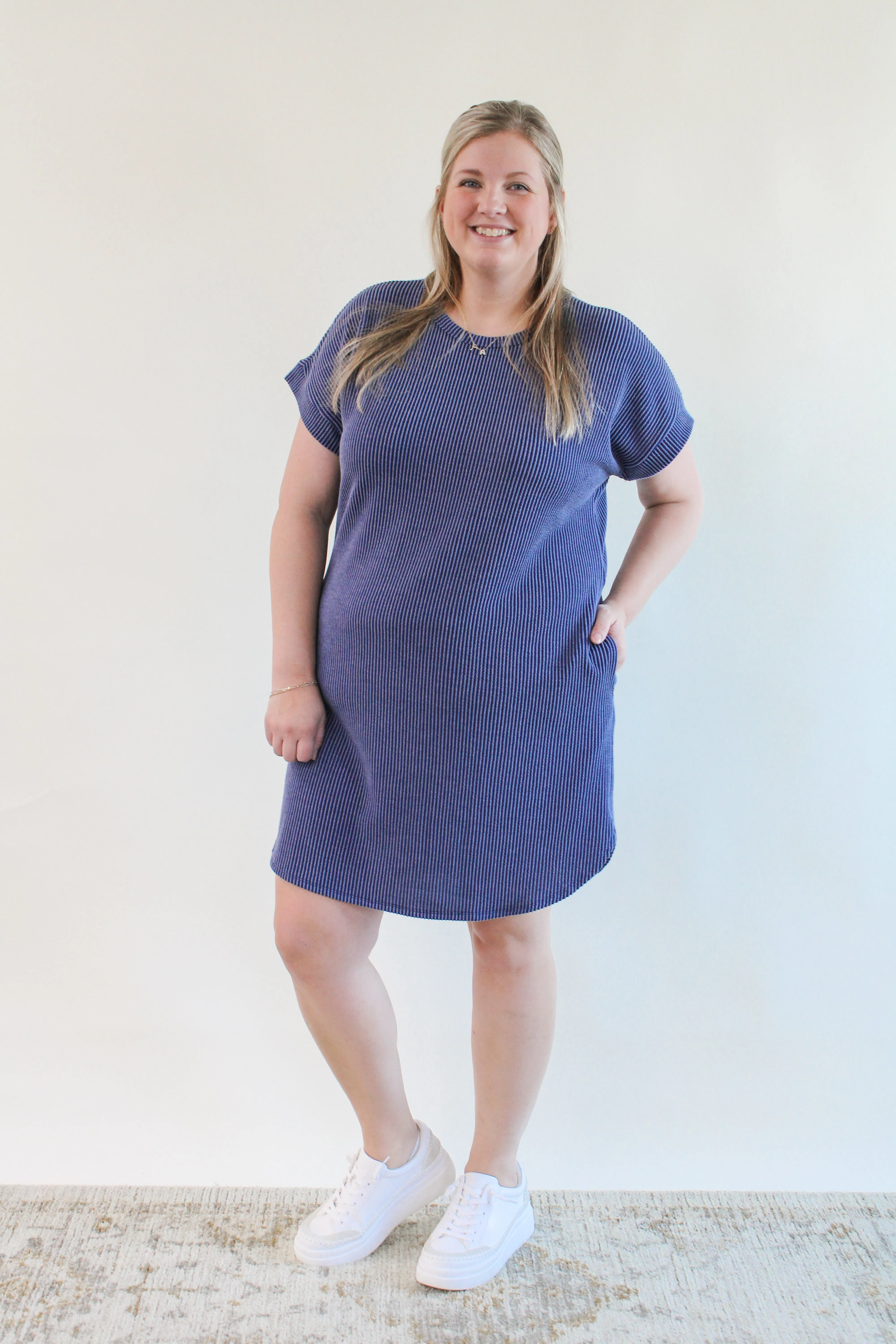 KINDRA CURVY URBAN RIBBED MINI DRESS