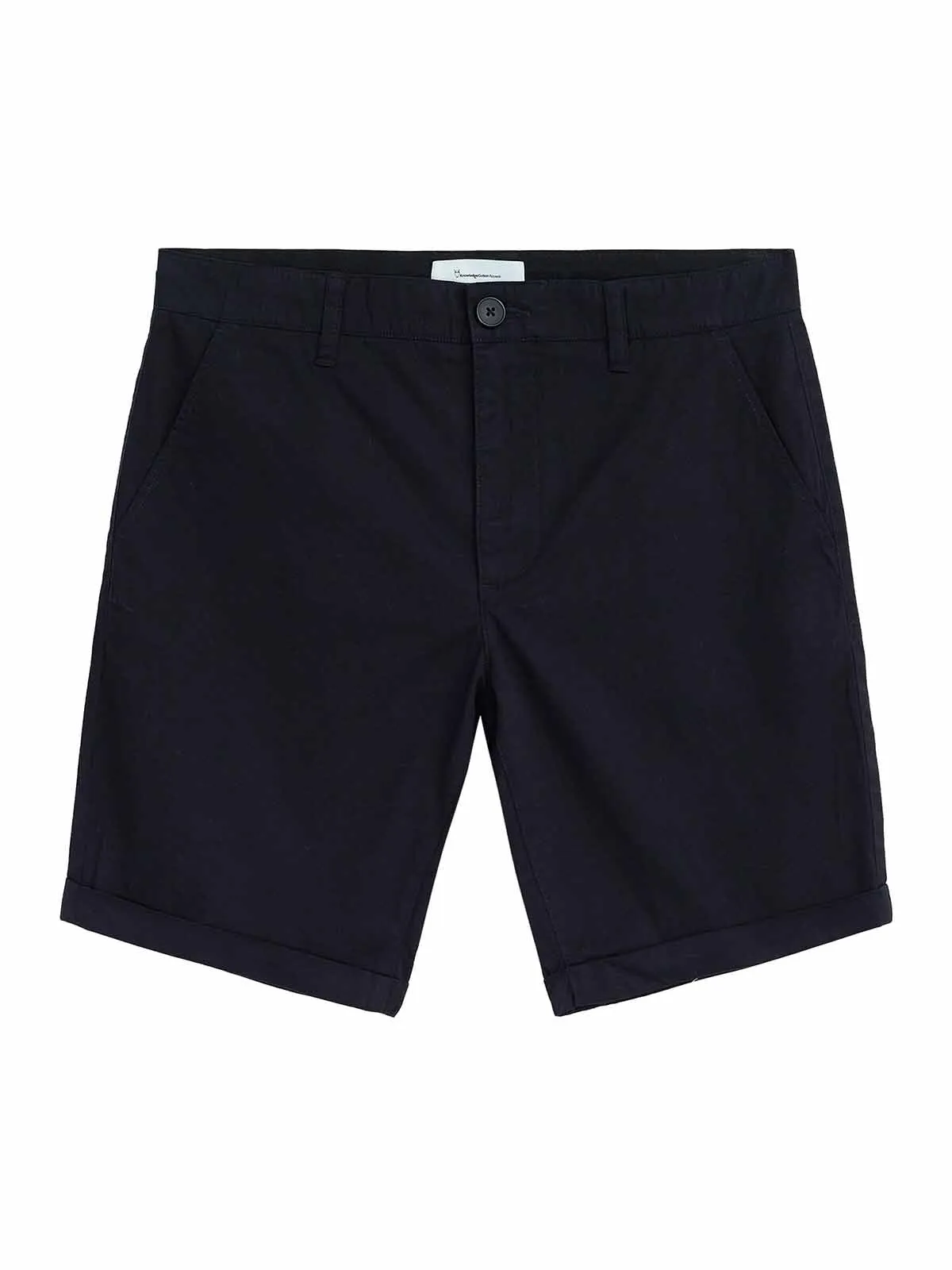 KNOWLEDGE COTTON APPAREL Chuck Regular Chino Poplin Shorts black jet