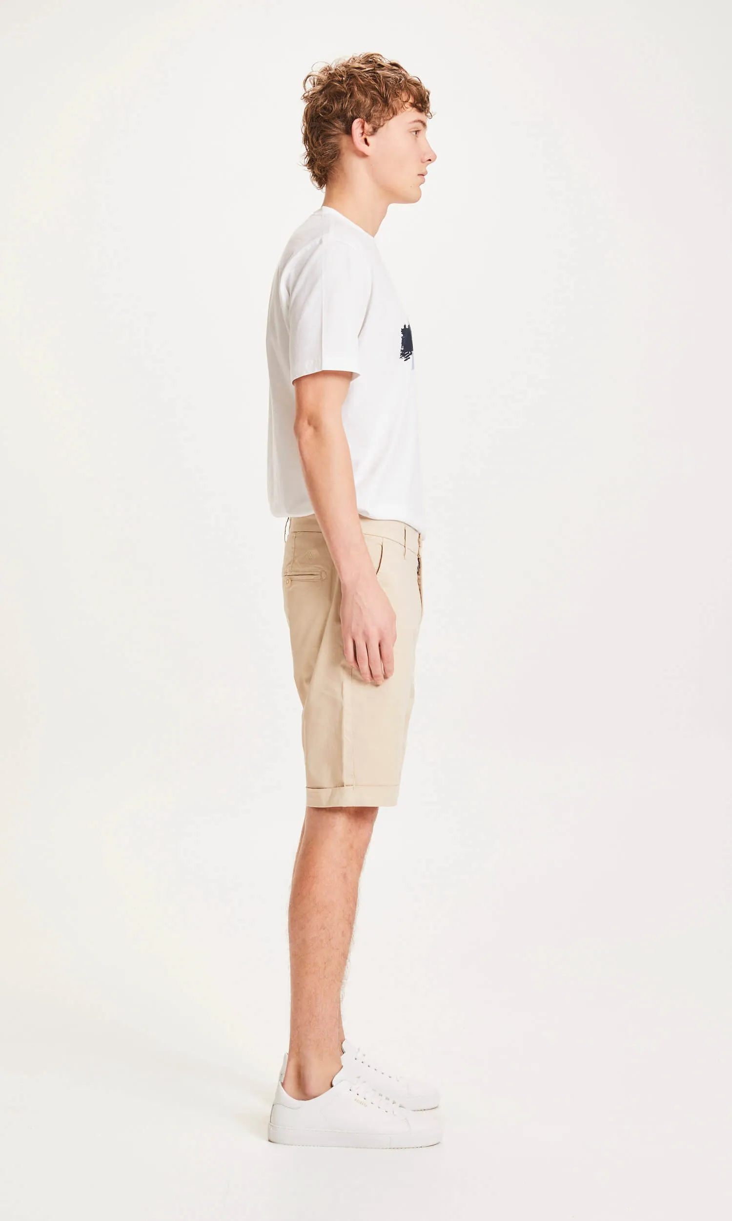 KNOWLEDGE COTTON APPAREL Chuck Regular Chino Poplin Shorts light feather gray