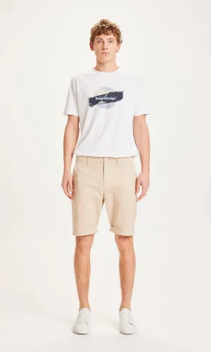 KNOWLEDGE COTTON APPAREL Chuck Regular Chino Poplin Shorts light feather gray