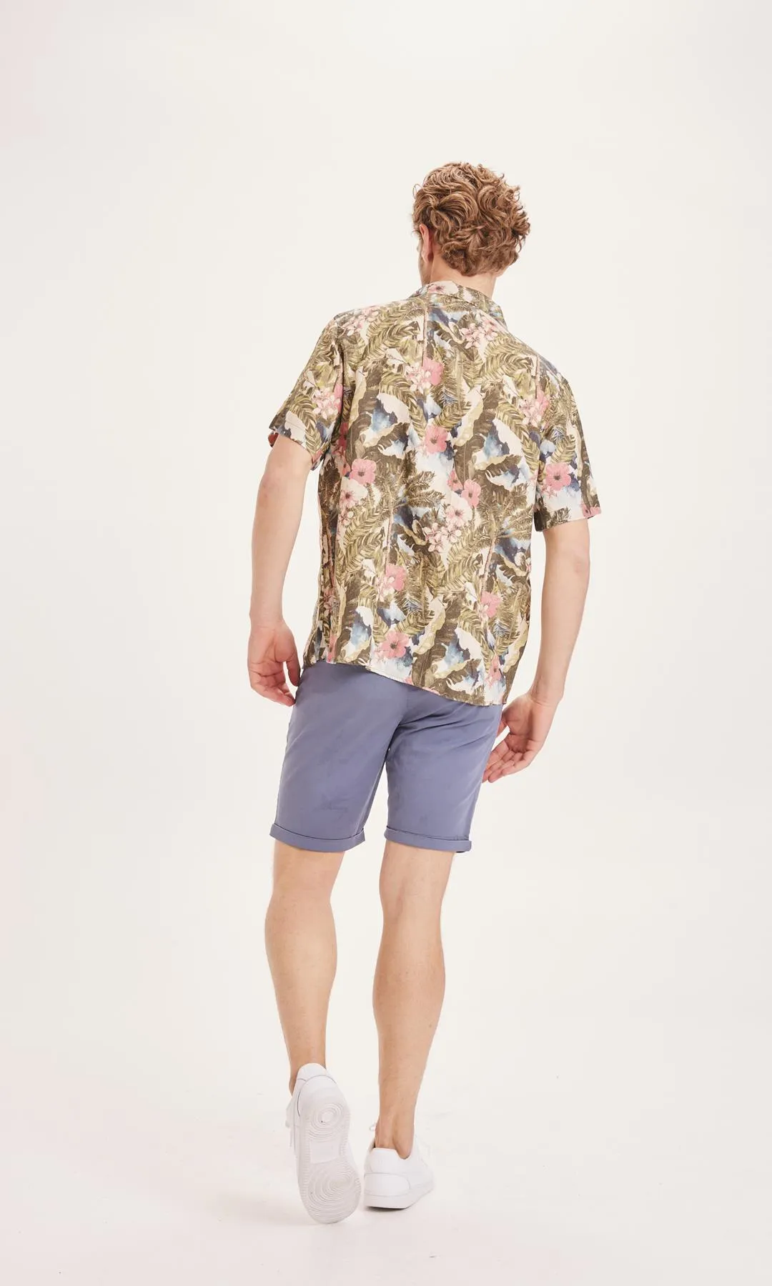 KNOWLEDGE COTTON APPAREL Chuck Regular Chino Poplin Shorts vintage indigo