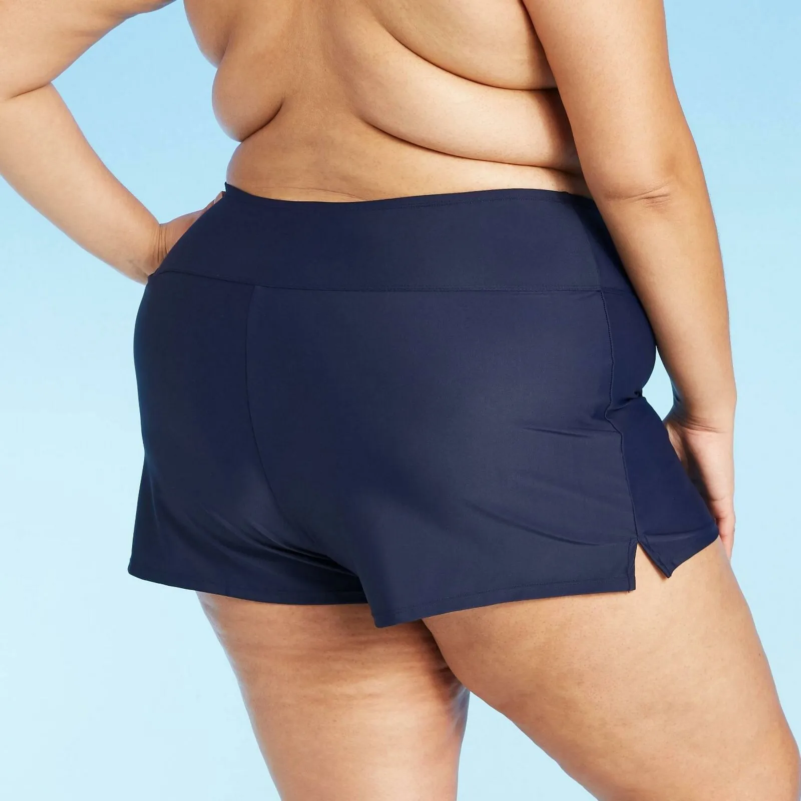 Kona Sol Women's Plus Size High Waist Swim Bikini Boyshorts