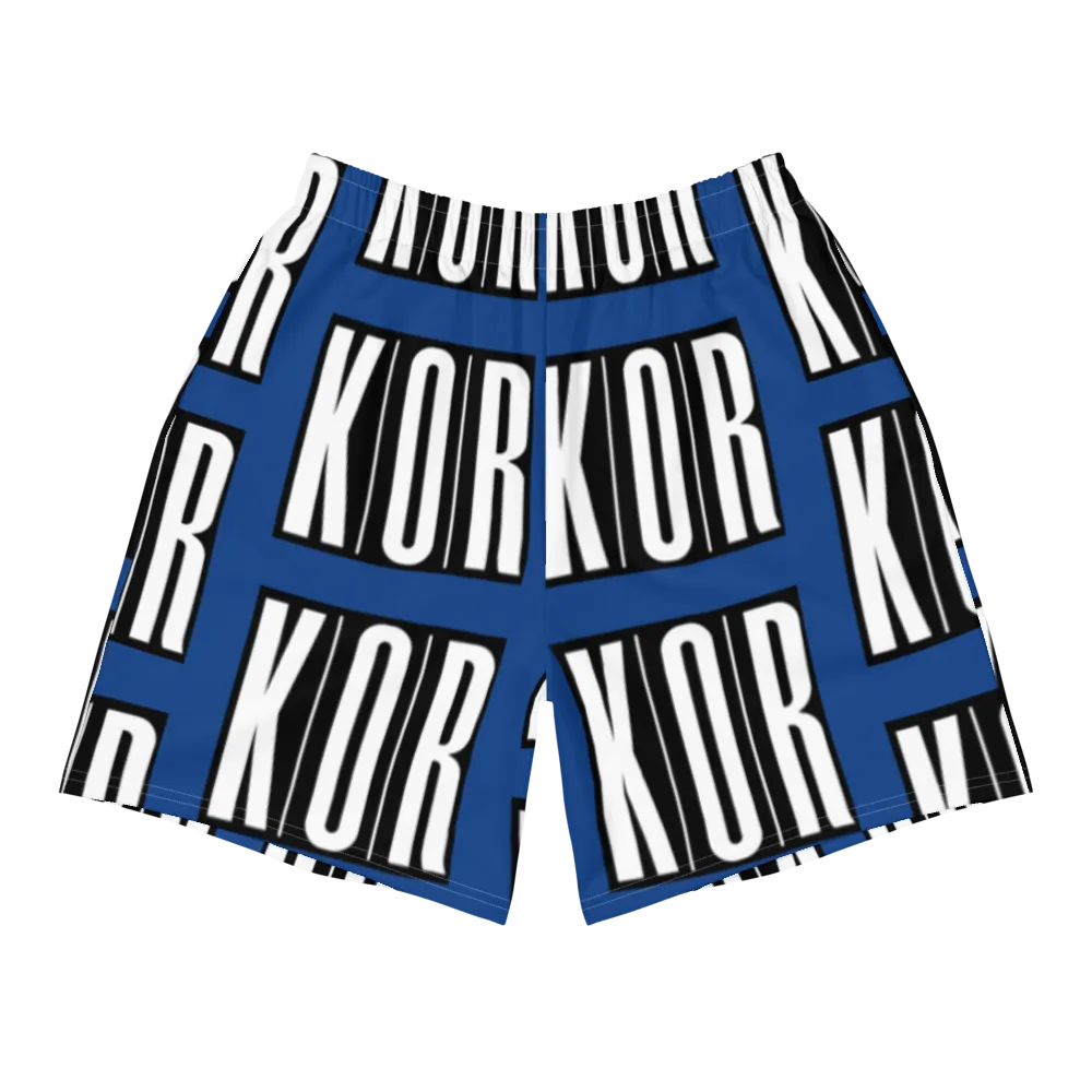 KOR Black and White logo Blue Swimming Trunks