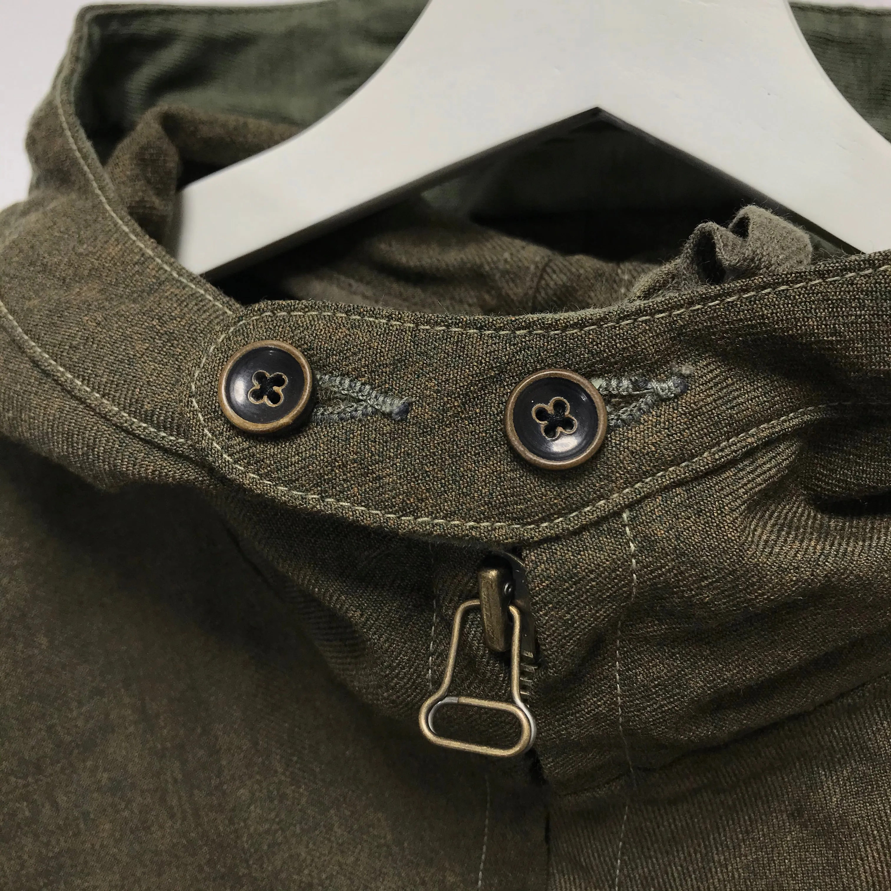[L] Kapital Kiro Hirata Wool Military Parka Jacket Olive