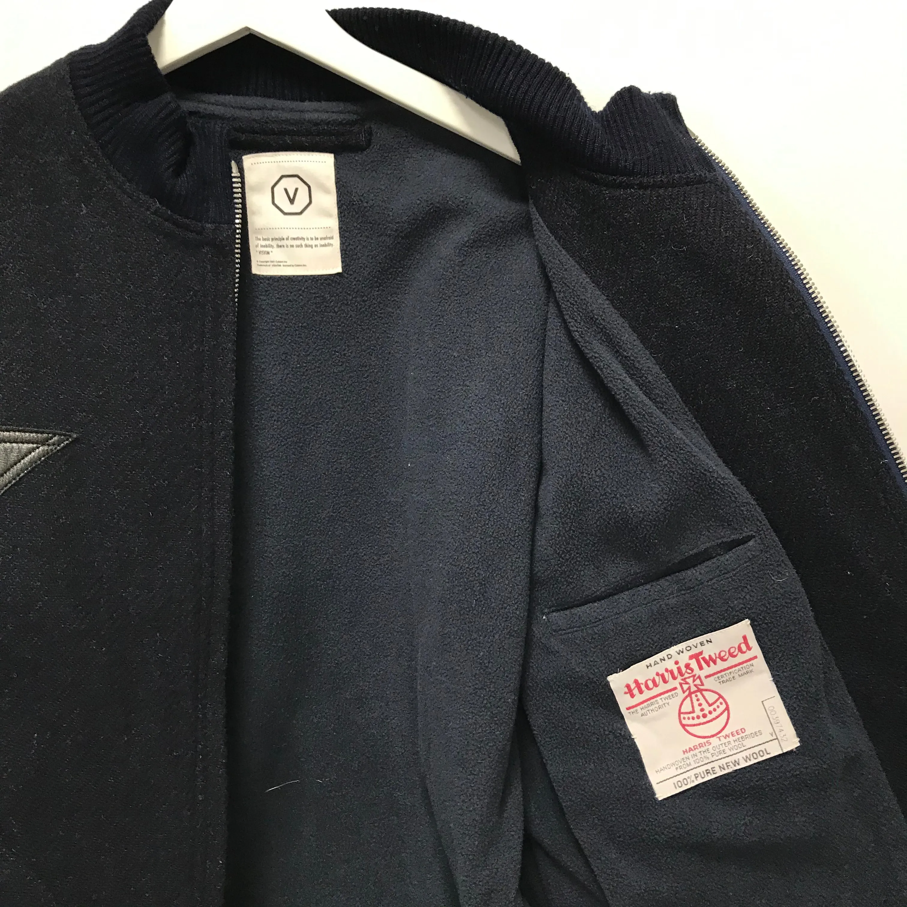 [L] Visvim Harris Tweed Gore Windstopper Wool Mechanics Jacket