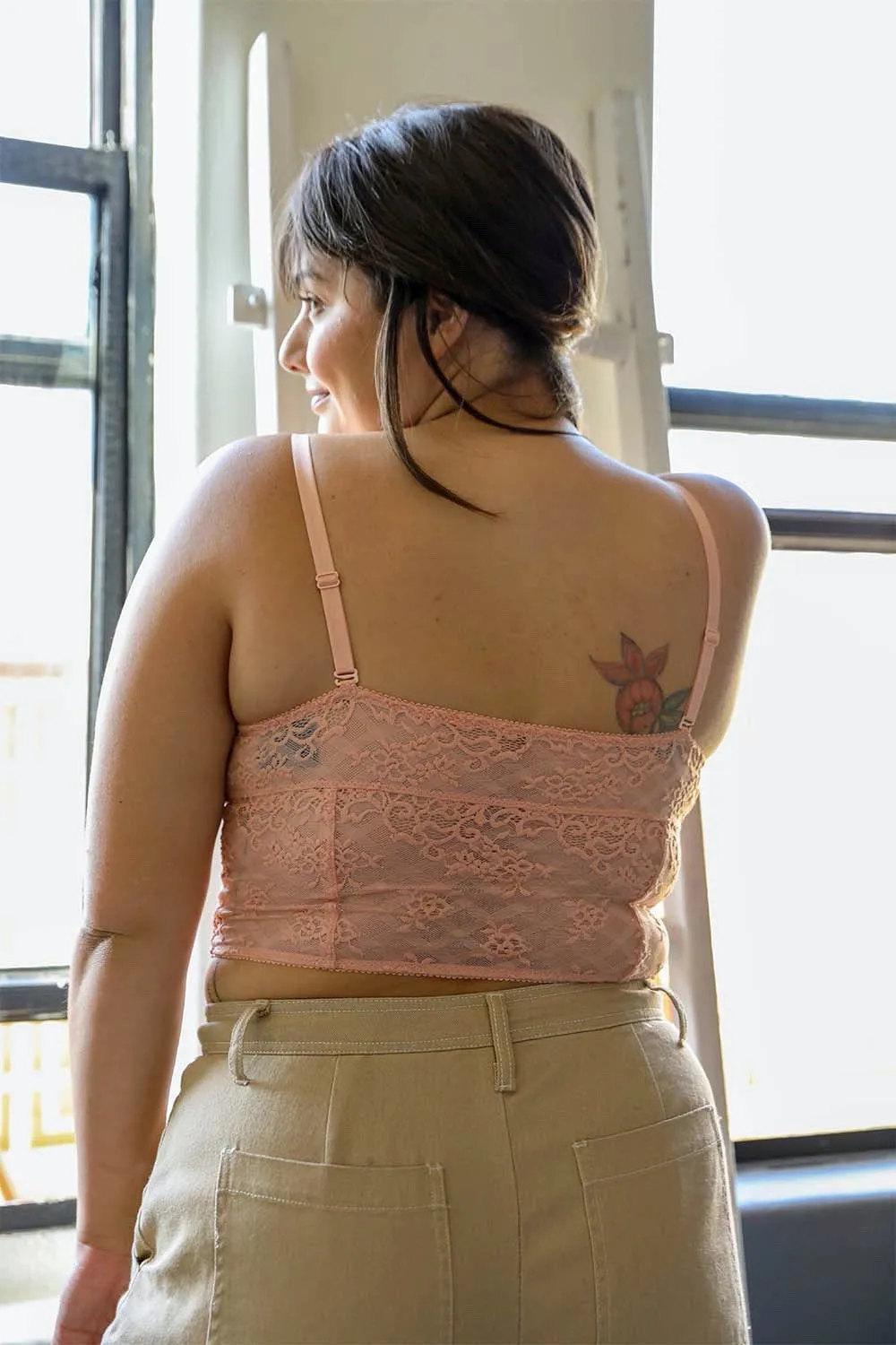 Lace Longline Corset Bralette Plus - 4 colors