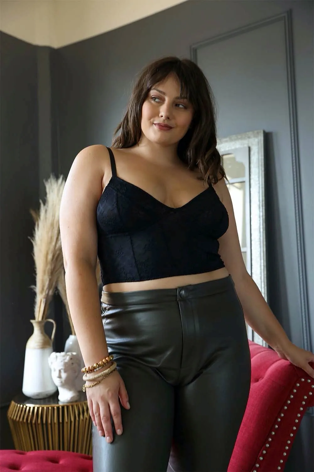 Lace Longline Corset Bralette Plus - 4 colors