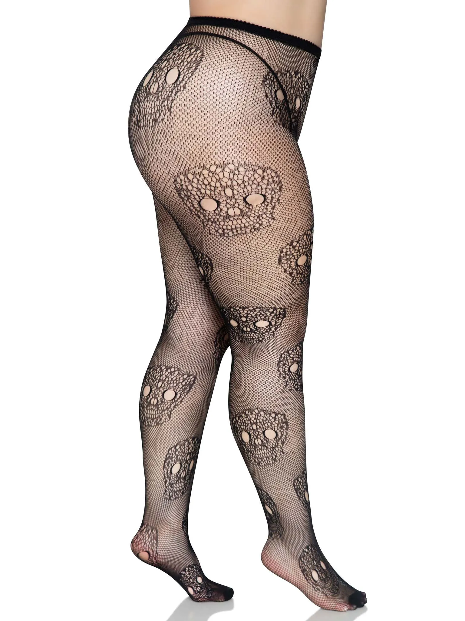 Lace Skulls Fishnet Tights