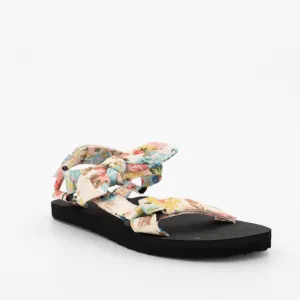 Ladies Printed Knotted Bow Sport Sandal - White