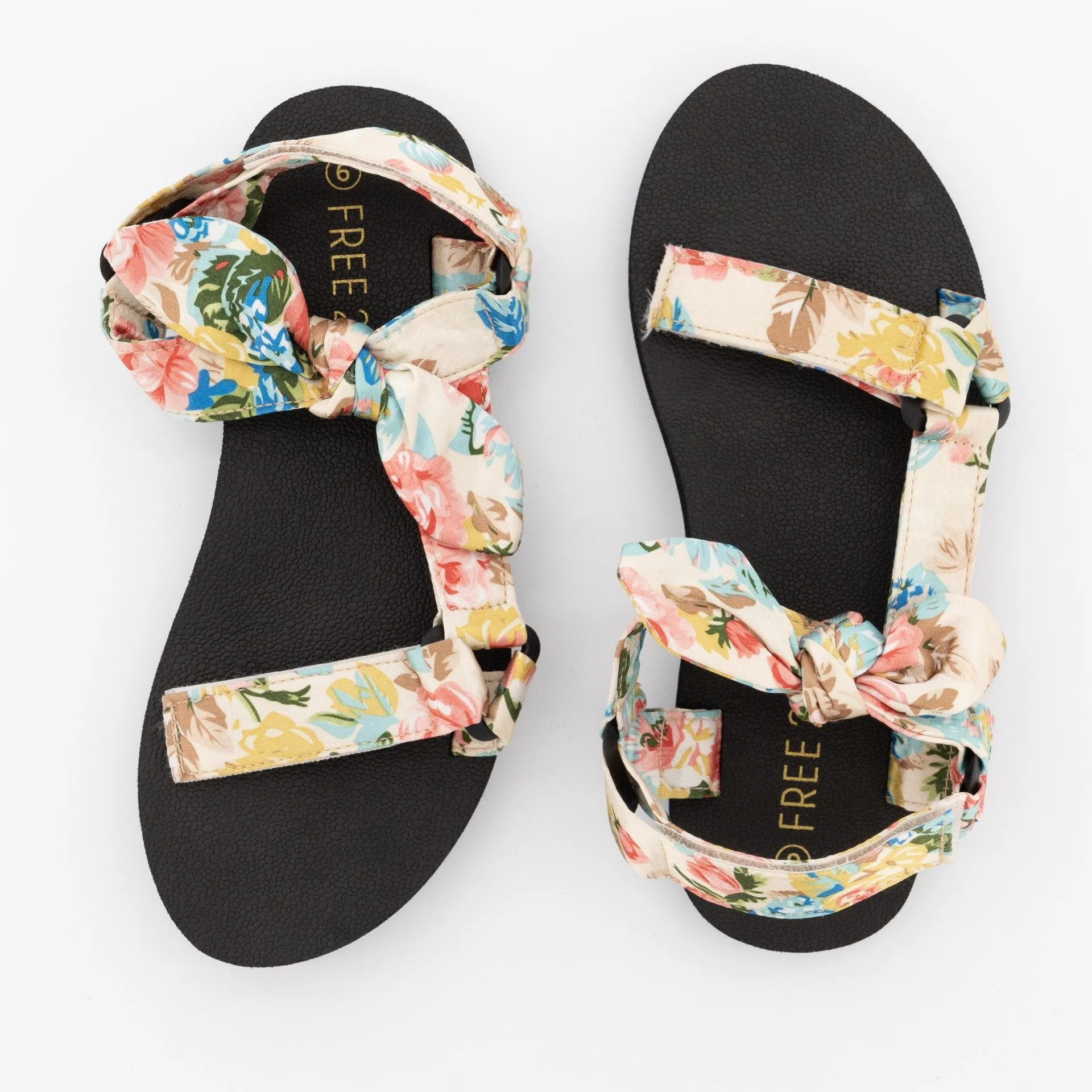 Ladies Printed Knotted Bow Sport Sandal - White