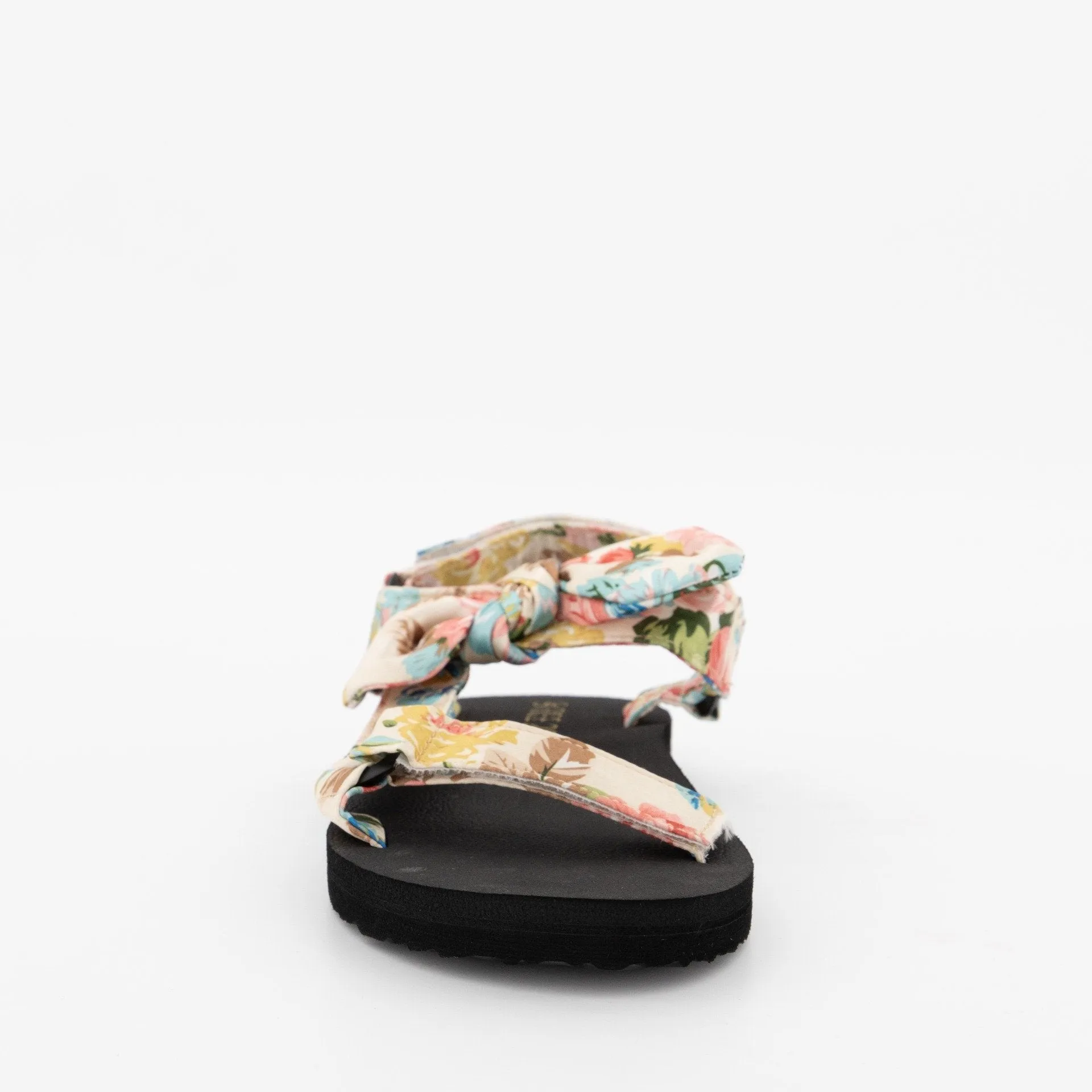 Ladies Printed Knotted Bow Sport Sandal - White