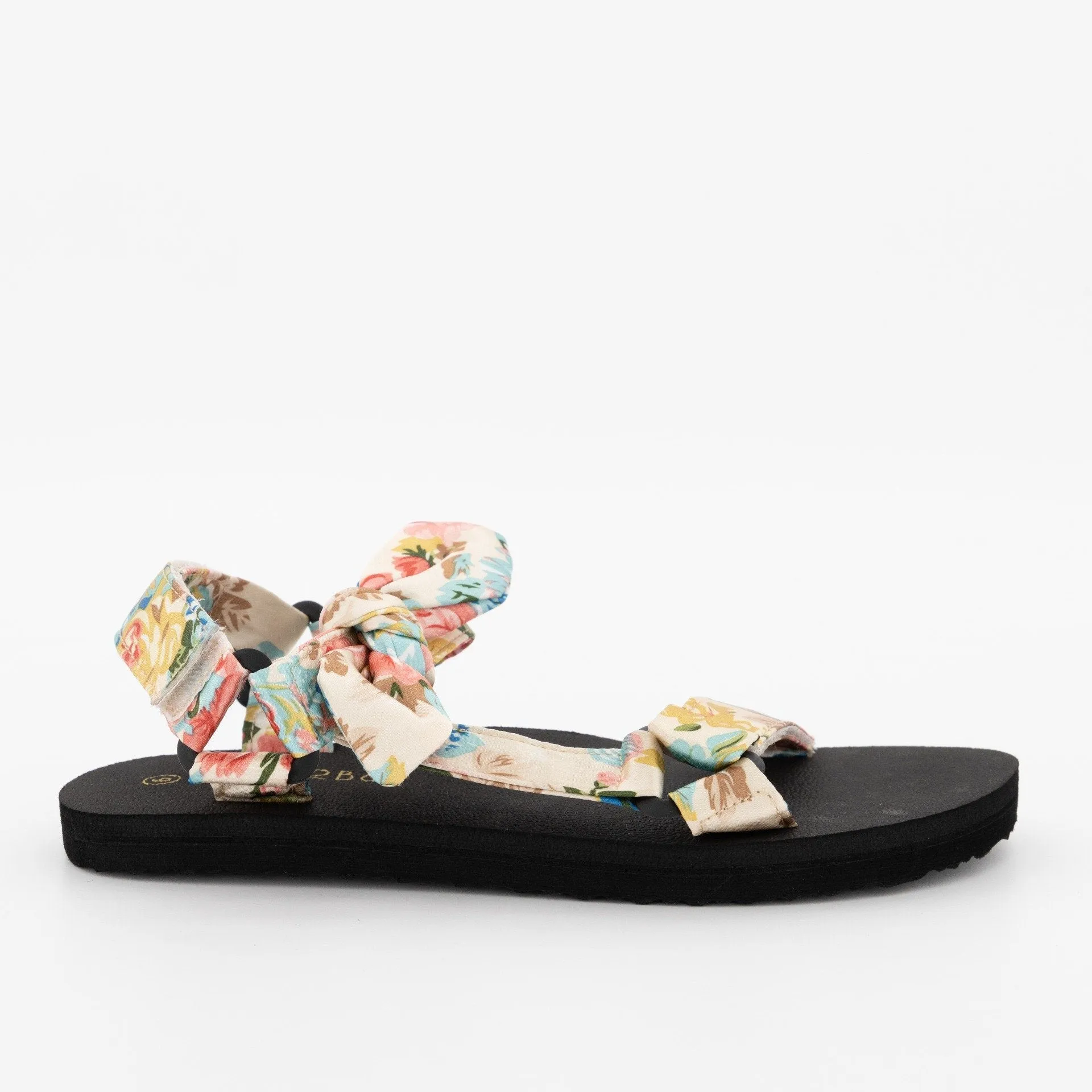 Ladies Printed Knotted Bow Sport Sandal - White