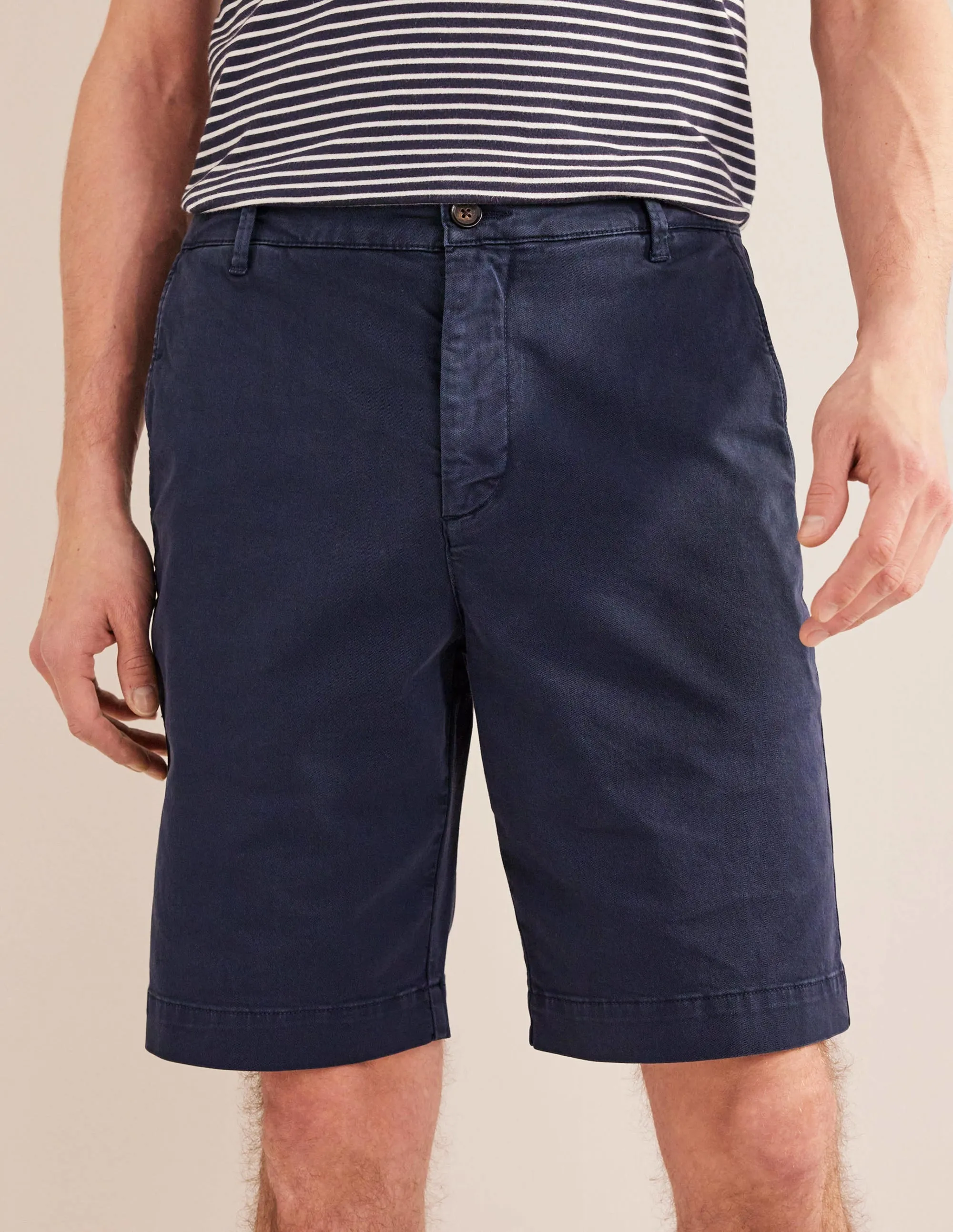 Laundered Chino Shorts-Navy Blue