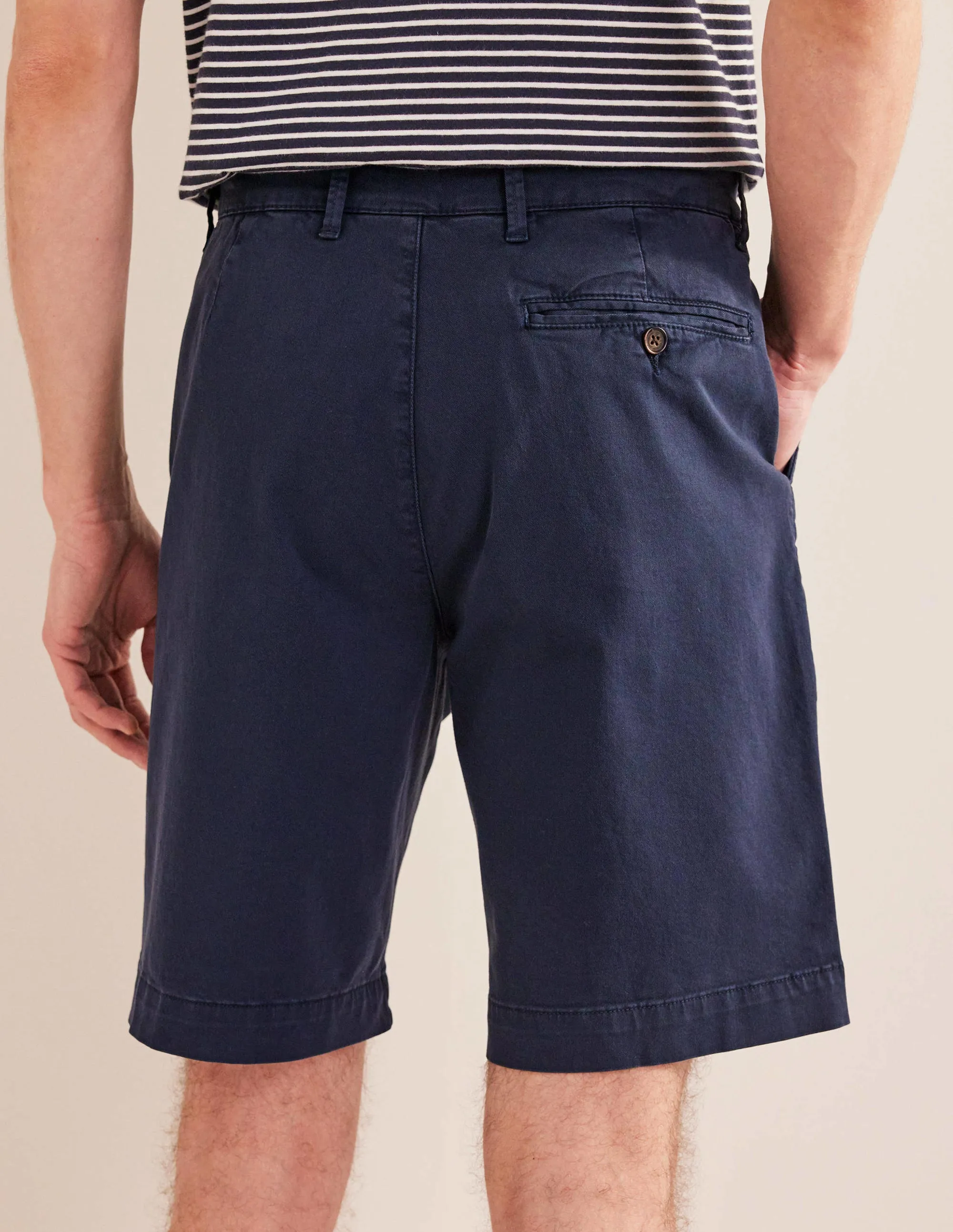 Laundered Chino Shorts-Navy Blue