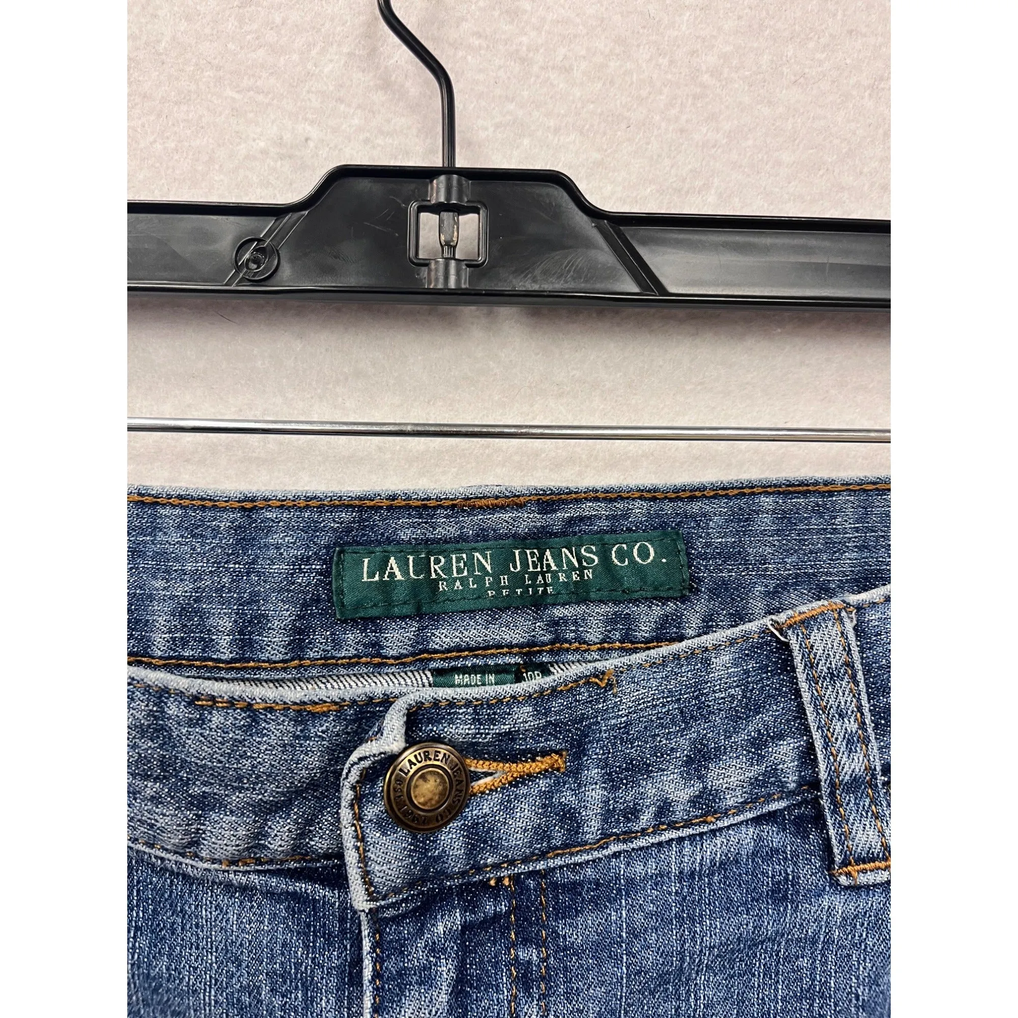 Lauren Jeans Co Womens Petite 10P Blue Denim Capri Jeans #6779