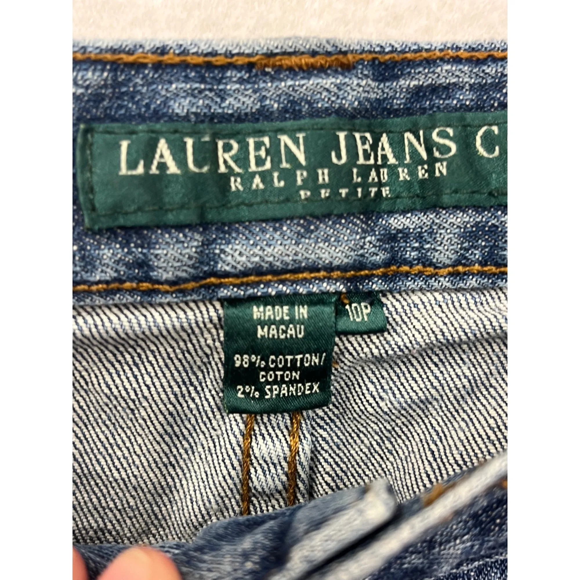 Lauren Jeans Co Womens Petite 10P Blue Denim Capri Jeans #6779