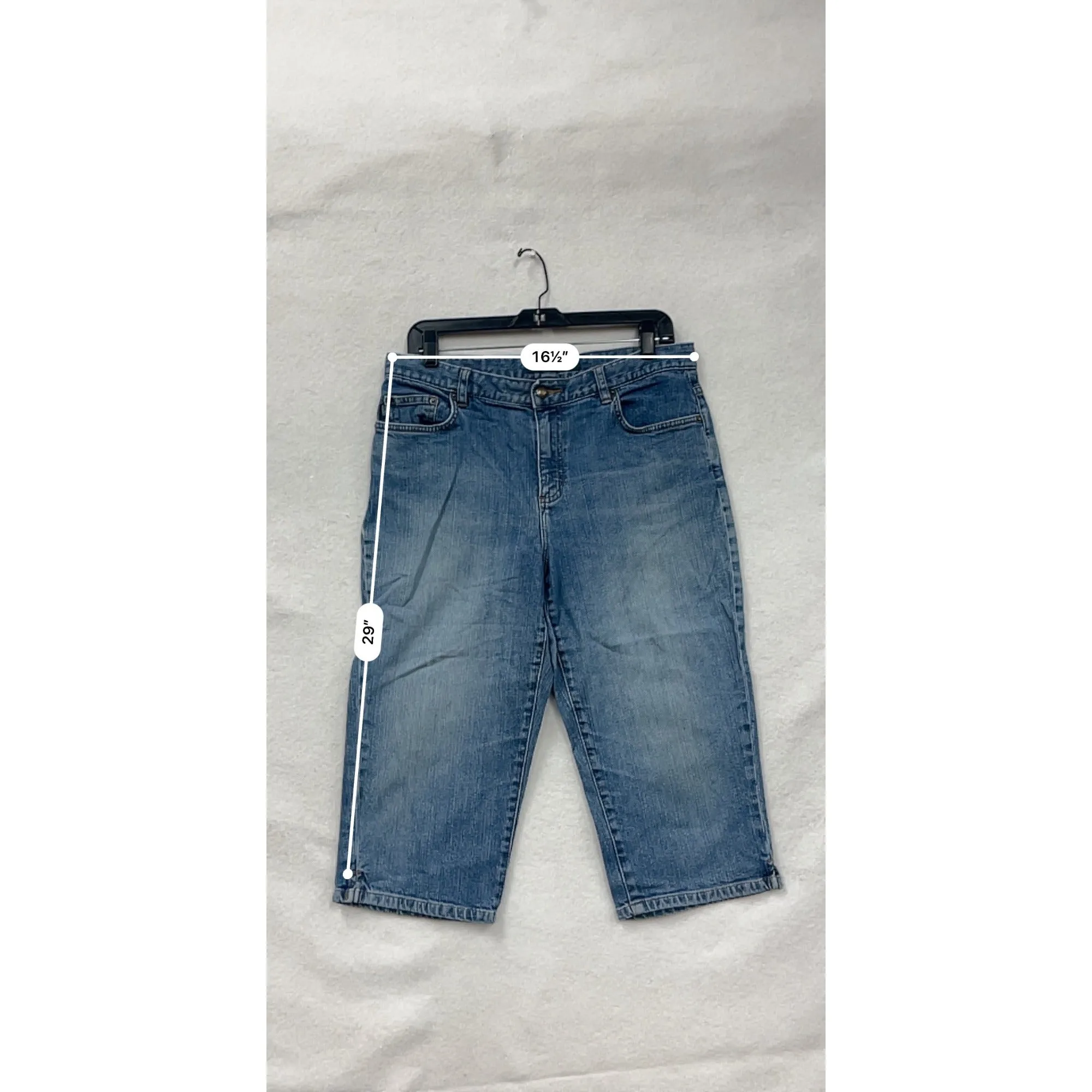 Lauren Jeans Co Womens Petite 10P Blue Denim Capri Jeans #6779