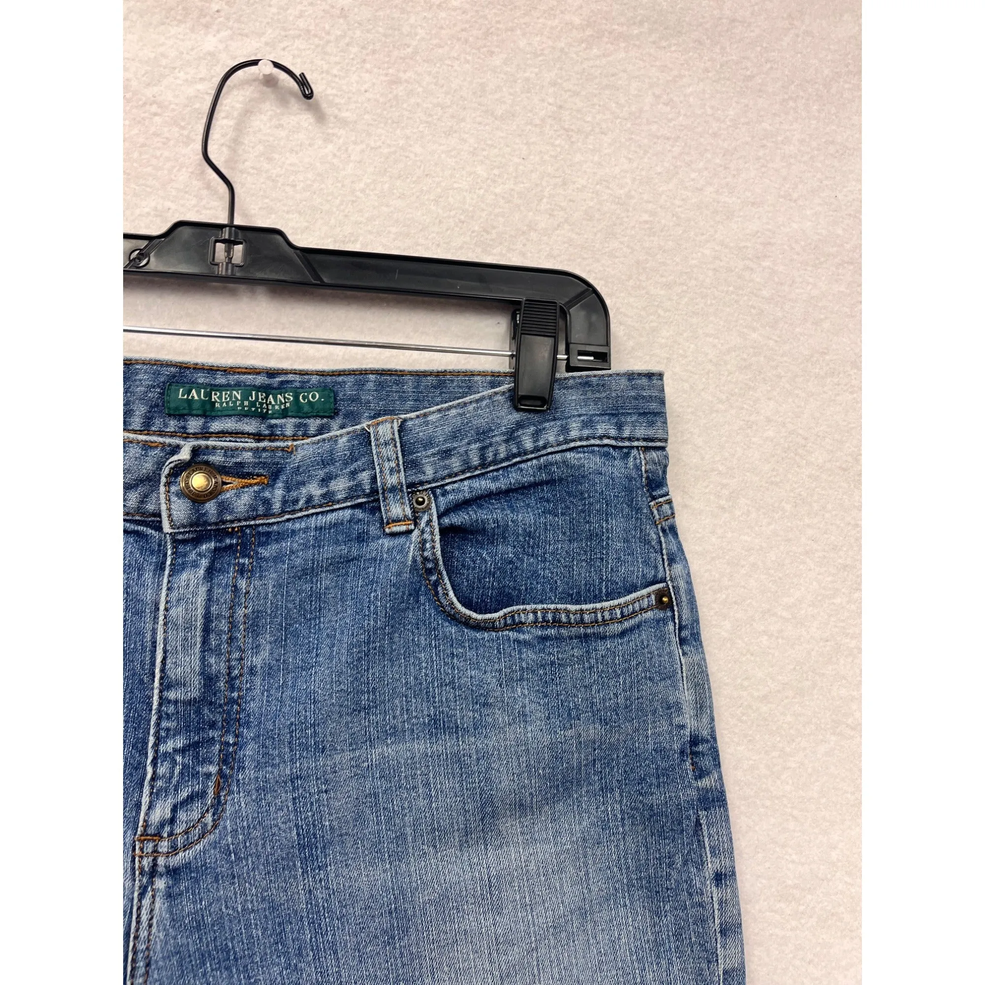 Lauren Jeans Co Womens Petite 10P Blue Denim Capri Jeans #6779