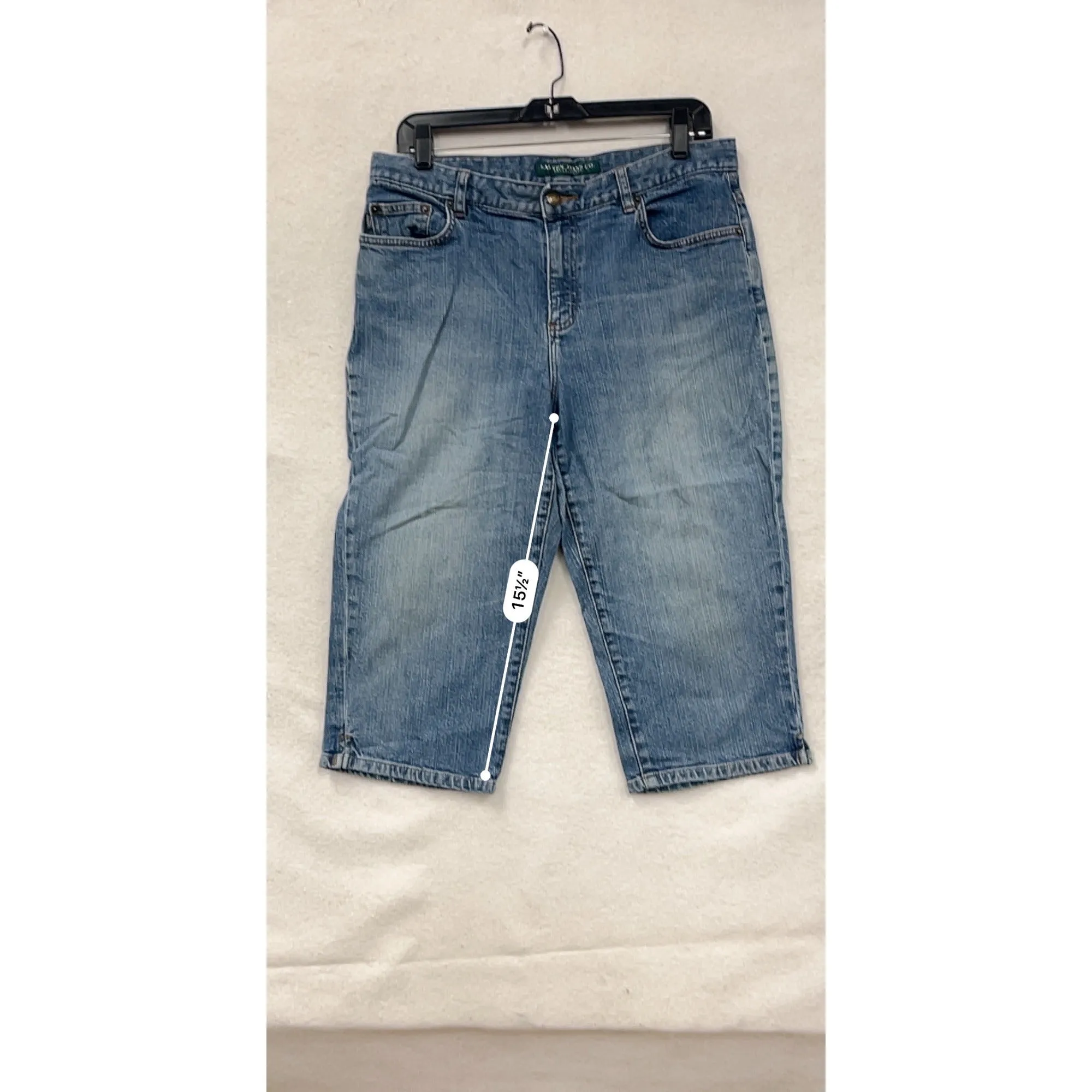 Lauren Jeans Co Womens Petite 10P Blue Denim Capri Jeans #6779