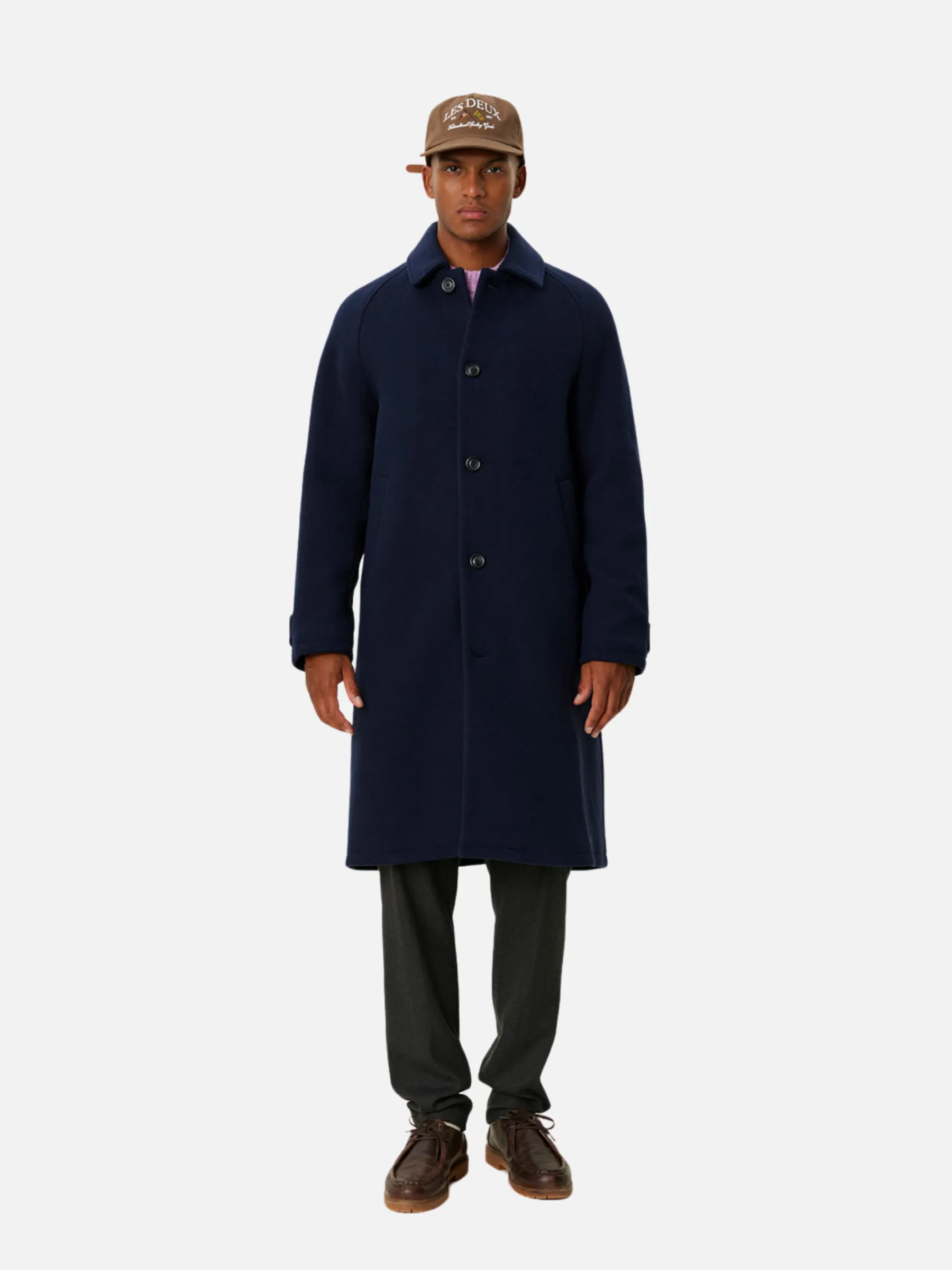 Les Deux Michael Solid Wool Coat 3.0 - Dark Navy