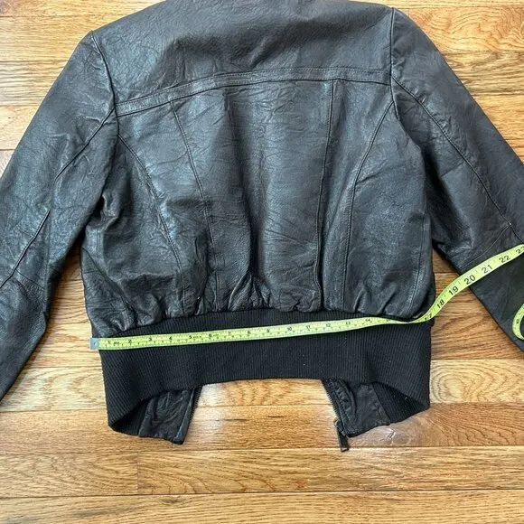 Levi's Cropped Leather Bomber Jacket, XS-S Petite