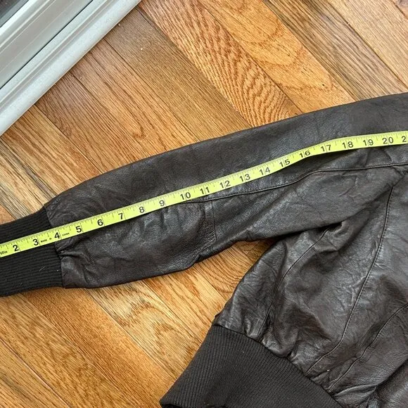 Levi's Cropped Leather Bomber Jacket, XS-S Petite