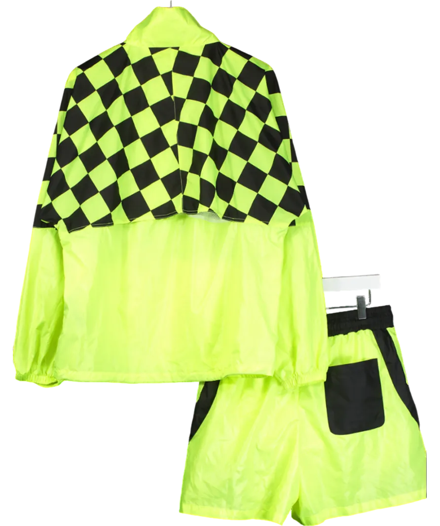LFDY Yellow Live Fast Print Waterproof Jacket & Shorts UK M
