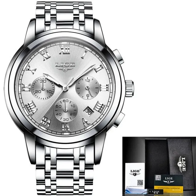 Lige Men's Sport Luxury Chronograph Watch